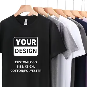 100% Cotton Wholesale Street Solid Color T-shirt Custom Logo Men's Printed T-shirt Printed Solid Color Oversized T-shirt