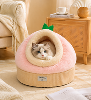 Lit pour chat Yang Yang en tissu peluche rose pêche, GRS personnalisé, luxe, apaisant