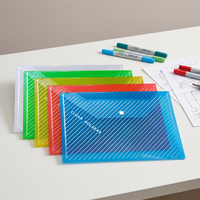 Carpeta de Documentos Transparente A4 de PP PVC con Botón a Presión, Impermeable, para Almacenamiento de Archivos, con Logotipo Personalizado, Organizador de Papelería para Oficina y Escuela