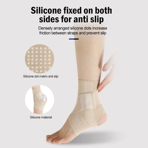 Venta caliente soporte de tobillo ajustable con almohadilla de silicona Punto de masaje deporte tobillera protección del pie - Product Image 5