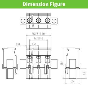 Bloques de terminales enchufables con conector de tornillo de brida y paso de 7.62 mm - Product Image 2