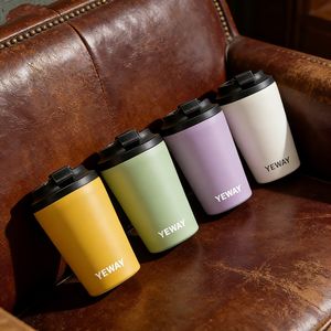 Vaso de Oficina de Acero Inoxidable de Doble Pared con Aislamiento al Vacío de 12 oz de Alta Calidad, Personalizable, Antiderrames, para Café - Product Image 1