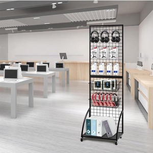 Étagère de présentation murale en <span class=keywords><strong>grille</strong></span> <span class=keywords><strong>métallique</strong></span> <span class=keywords><strong>pour</strong></span> supermarché, présentoir en panneaux de maille <span class=keywords><strong>métallique</strong></span> <span class=keywords><strong>pour</strong></span> la vente au détail - Product Image 4