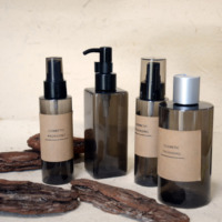 Flacon vide en plastique transparent noir pour shampoing et lotion pour animaux de compagnie, 100 ml, 200 ml, 500 ml, avec pompe