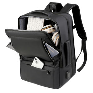Mochila <span class=keywords><strong>de</strong></span> <span class=keywords><strong>Viaje</strong></span> <span class=keywords><strong>de</strong></span> Negocios para Hombres con USB, Impermeable, <span class=keywords><strong>de</strong></span> Cuero PU, Multifuncional y Expandible para Laptop con Logotipo Personalizado - Product Image 4