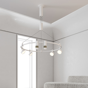 Customizable Brass Ceiling Pendant <b>Light</b> Surface Mounted Round Track 24V Multi-head Lamp Hotel Lobby Decor Villa Pendant <b>Light</b> - Product Image 1
