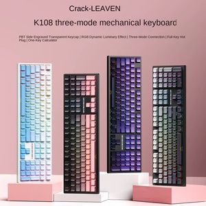 Crack K108 Examination PBT Side Carved Hot Plug RGB Game Cable Tea Axis Office E-sports Triple Mode Full Size USB <strong>Keyboard</strong> - Product Image 1