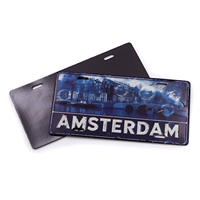 Souvenir de voyage personnalisé : aimant de réfrigérateur promotionnel en métal durable en forme de plaque d'immatriculation pour les excursions urbaines