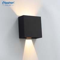 Applique murale carrée LED 4W pour jardin, étanche IP65, éclairage extérieur haut/bas, applique murale moderne pour façade, patio, cour