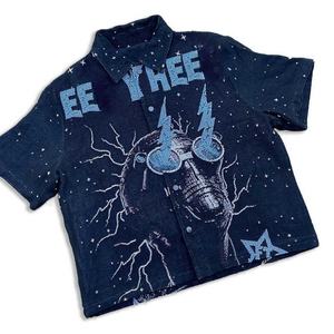 Camicia da 240 grammi di alta qualità stampata in stile Vintage oversize da uomo 100% cotone pagata da TT - Product Image 2