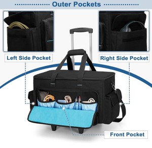 Sac de rangement pour équipement de grande capacité avec fond rigide et séparateurs amovibles pour câbles, écouteurs et équipement <span class=keywords><strong>professionnel</strong></span> - Product Image 4