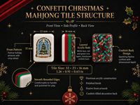 Coffret Cadeau de Noël Mahjong Américain – Tuiles de Mahjong Colorées Effet Confettis avec Boîte Cadeau de Luxe, Logo Personnalisé, Vente en Gros