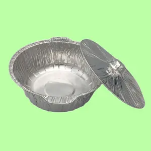 Wadah makanan nampan kue daur ulang perak disesuaikan Pot Multi Aluminium Foil dengan tutup