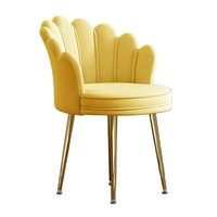 Chaise de salle à manger ou de maquillage de style nordique en velours, design moderne et luxueux, accoudoirs rembourrés doux, siège en mousse haute élasticité, mobilier pour la maison