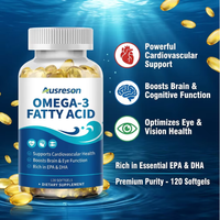 Cápsulas de Omega-3 Halal Ausreson OEM, 500mg, Suplemento para Cerebro y Ojos, Venta al por Mayor, Vegano, EPA, DHA, Aceite de Pescado Omega 3
