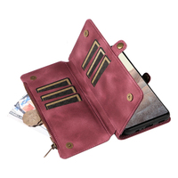 Étui portefeuille en cuir PU pour Google Pixel 6 Pro, 9 emplacements pour cartes + poche zippée pour pièces de monnaie, support intégré, blocage RFID, protection 360° °   Protection