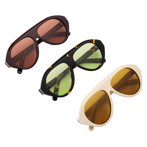 แว่นกันแดดทรงกลม แบรนด์เรโทร โลหะ คุณภาพสูง ดีไซน์หรูหรา สำหรับผู้หญิงผู้ชาย ขายส่ง ปรับแต่งได้ ป้องกันรังสียูวี 400 ขอบเต็ม - Product Image 1