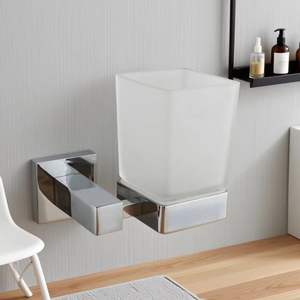 Soporte para cepillos de dientes de estilo nórdico, montado en la pared, acabado cromado minimalista, aleación de Zinc ecológica, fácil de limpiar, accesorio para baño de Hotel - Product Image 4