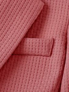 Blazer rose en velours élégant à simple boutonnage pour femme avec broderie, anti-plis, idéal pour le bureau ou les tenues décontractées - Product Image 3