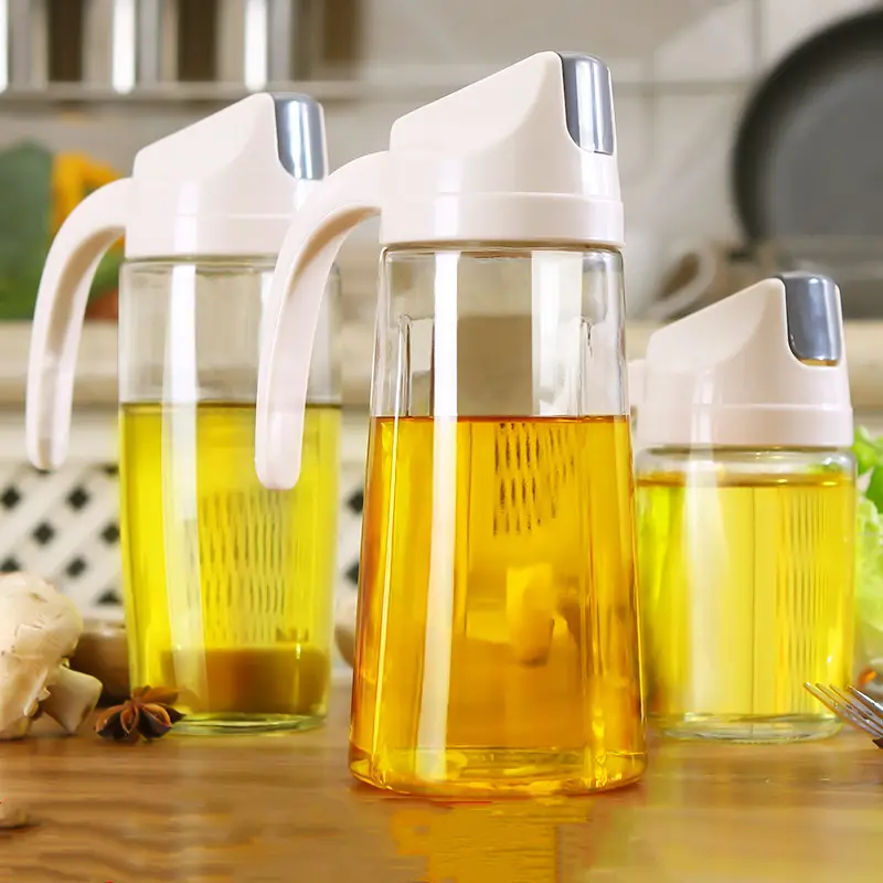 2021新しい安価なキッチンアクセサリー漏れ防止ガラスバルク調理油と酢ボトル調理油の測定