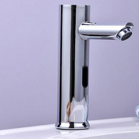 Robinet Mitigeur Automatique Intelligent à Capteur Infrarouge en Laiton Poli, Poignée Céramique, à Trou Unique, pour Lavabo à Poser