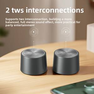 מיני רמקול בלוטות' עם רמקול קטן אלחוטי מגנטי למחשב נייד, סנכרון סטריאו נייד TWS, <span class=keywords><strong>Bluetooth</strong></span> 5.3, IPX6 - Product Image 4