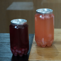 Boîte en plastique PET de 350 ml avec couvercle facile à ouvrir en aluminium, pour boissons froides, bonbons et en-cas