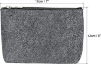 Étui à crayons en feutre, boîte à stylos, lot de 2, sac de rangement pour papeterie avec fermeture éclair, adapté pour le rangement au bureau, sac de maquillage gris