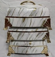Ensemble de 3 casseroles isothermes Jumbo de 4,5 L, 5,5 L et 6,5 L en acier inoxydable ABS, récipients de stockage alimentaire isolés, plats carrés