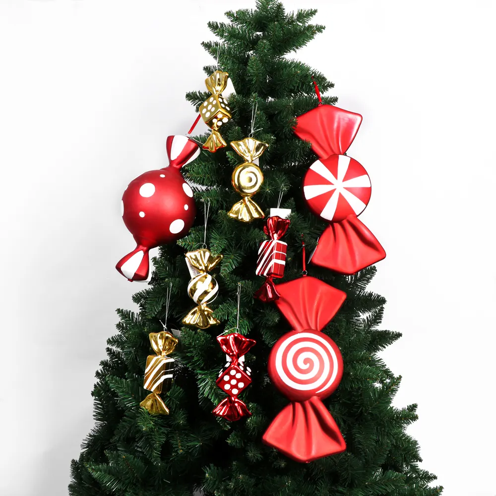 19*9*4Cm Kerst Gigantische Snoep Ornamenten Decoratie Hangers Goud Super Groot Snoep