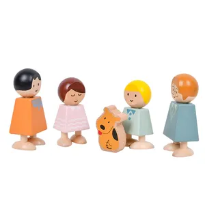 DIY手绘工艺品pg娃娃定制木制家庭娃娃给孩子礼物