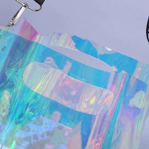 Custom Holographic PVC Transparent Bag Laser Shiny Event Promotional Gift Handbag - Product Image 2