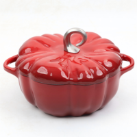 Marmite à soupe en fonte de luxe en forme de citrouille avec couvercle, ensemble de casseroles et de marmites chaudes pour la cuisine - Vente en gros du fabricant