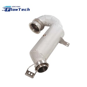 Downpipe FlowTech SS304 avec bouclier thermique pour Mercedes-Benz AMG GT50 GT53 X290 M256 3.0T – 200 cellules, haut débit, sport, montage direct - Product Image 4