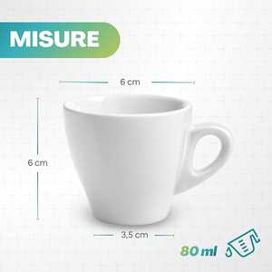 แก้วกาแฟเซรามิก 80 มล. สีขาว พอร์ซเลน ใช้กับไมโครเวฟได้ ใช้กับเครื่องล้างจานได้ ชุด 6 ใบ - Product Image 2