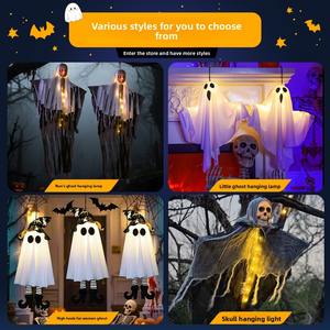 Tamaño real animado parlante bruja fantasma calavera decoración de Halloween <span class=keywords><strong>casa</strong></span> embrujada Prop fiesta al aire libre iluminación duradera transfronteriza - Product Image 3