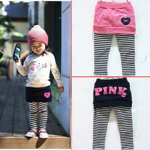 Wholesale Online Sale Casual Striped <b>Leggings</b> With <b>Skirt</b> for Kids Girls From China Supplier - Product Image 6