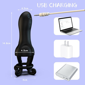 Brinquedos Sexuais Masculinos Vibrador Peniano, Masturbador Masculino Treinador Peniano para Homens com 10 Vibrações para Estimulação do Glande - Product Image 3