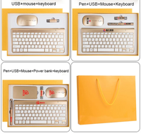 Set Hadiah Perusahaan Bisnis, Set Keyboard Mini Mouse Mini Kantor Bisnis, Hadiah Kilat USB untuk Bisnis, Set Hadiah Baru