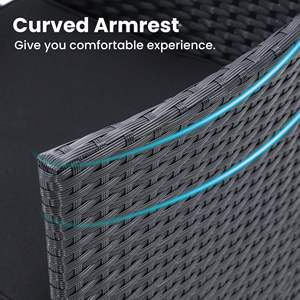 ชุดเฟอร์นิเจอร์ระเบียงกลางแจ้งโครงโลหะทันสมัย พร้อมผ้ากันน้ำป้องกันรังสียูวี - โซฟาแบบแยกส่วนสำหรับสวนหลังบ้าน - Product Image 4