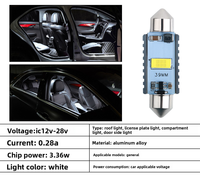 Faros LED, Bombilla LED de Doble Punta para Automóvil, Decodificador IC 3570, 12-28V, Súper Brillante, Luz para Techo, Matrícula, Borde de Puerta