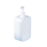 Bouteilles à pompe carrées en PE blanc en stock, vente en gros, flacons distributeurs vides personnalisés pour sous-conditionnement de liquides
