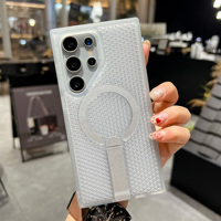 Étui de protection magnétique avec support et ventilation en maille pour dissipation thermique pour Samsung A16 A17 F17 A55 A35 A25 A15 A14 A05S