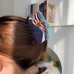 Pinza de pelo de acetato personalizada liberalismo de estilo americano, accesorios para el cabello empalmados de 9,8 cm para mujeres - Product Image 3