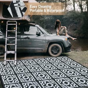Materiale reversibile PP tappetino da <span class=keywords><strong>esterno</strong></span> <span class=keywords><strong>tappeto</strong></span> impermeabile tessuto di paglia di plastica per RV viaggio Picnic campeggio Patio ponte <span class=keywords><strong>piscina</strong></span> - Product Image 4