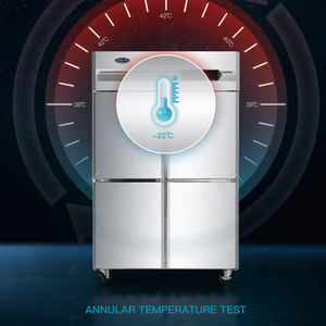Réfrigérateur commercial à quatre portes vertical en acier inoxydable grande capacité, dégivrage manuel, contrôle numérique de la température, LED - Product Image 2