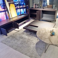 Table basse en bois unique de créateur avec meuble de rangement, meuble de salon, meuble de salon, meuble TV et table basse