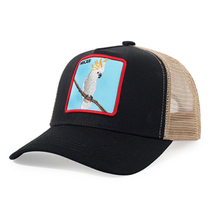 Venta al por mayor de fábrica: Diseña tu propia gorra de béisbol de 6 paneles con parche de animal y logotipo personalizado, gorra trucker de malla común, estilo deportivo urbano 3D - Product Image 6