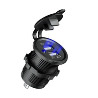 Prise d'alimentation étanche 12V 3.1A avec double port USB, chargeur GPS mobile encastrable
