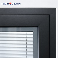Fenêtre coulissante en aluminium RICHOCEAN à économie d'énergie avec stores intégrés, protection de la vie privée, verre à faible émissivité, fenêtres résidentielles